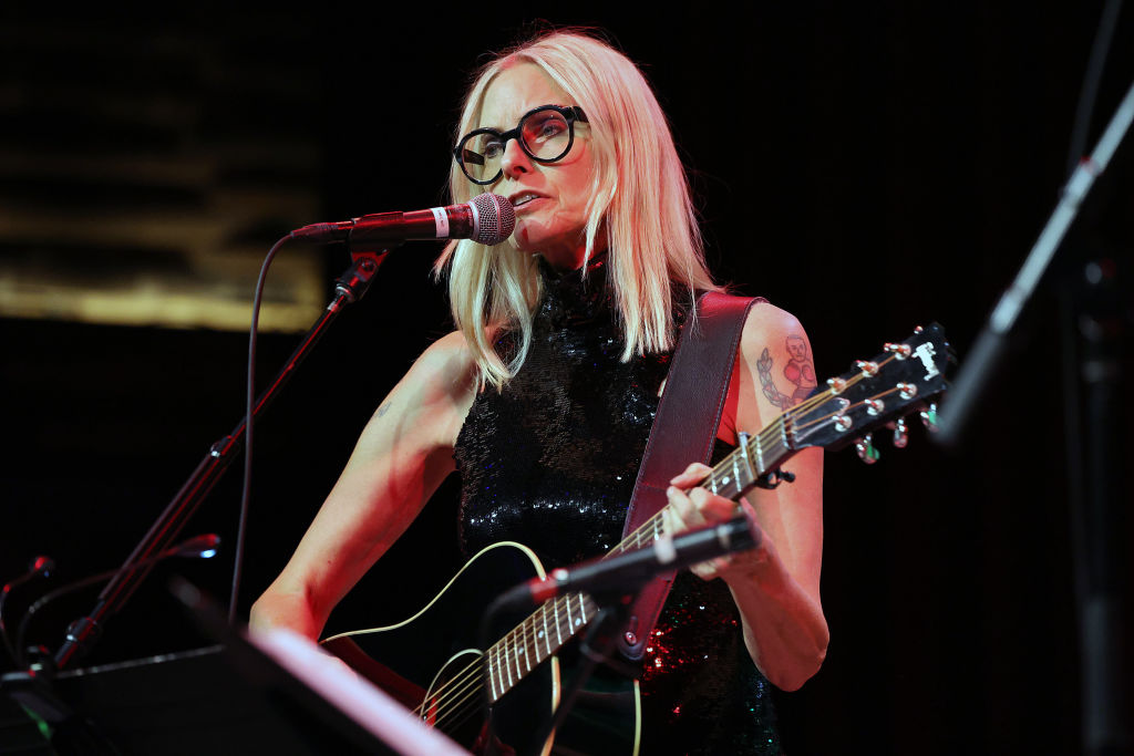 New York, New York - November 29: Aimee Mann performs as part of "Christmas show Aimee Mann and Ted Leo" In City Winery on November 29, 2024 in New York City. (Photo by Al Pereira/Getty Images)