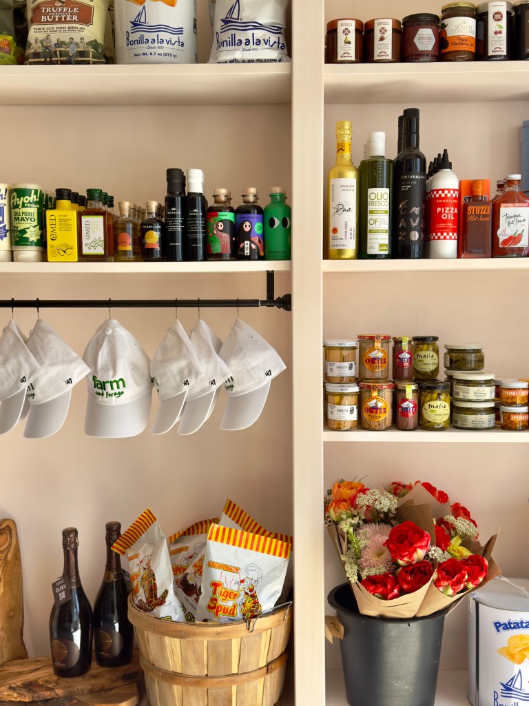 Farm shelves and forage at 58 Park Place in East Hampton New York.